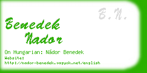 benedek nador business card