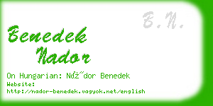 benedek nador business card